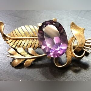 14k amethyst Brooch